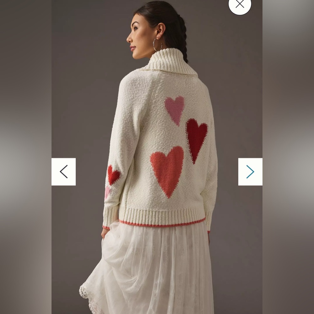 Maeve Heart Cardigan Sweater. XS. - Picture 3 of 9